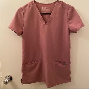 FIGS Casma Three-Pocket Scrub Mineral Mauve Top